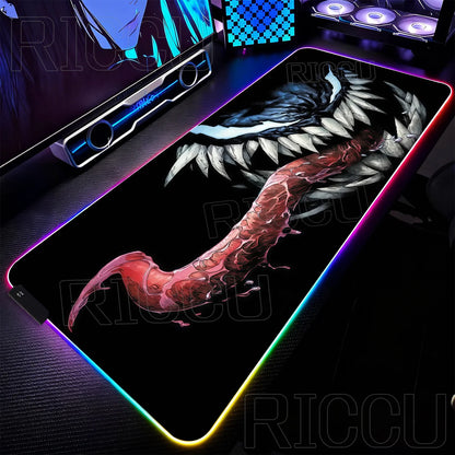 RGB 1000x500MM Marvel Large Mouse Pad Venom Computer Game PC Accessories LED expand Desk Mat Non Slip Printing Keyboard MousePad