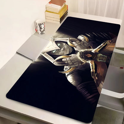 Marvel Moon Knight Mouse Pad Computer Black And White Gaming Mousepad Large Gamer Accessories Keyboard Rug Laptop Anime Desk Mat