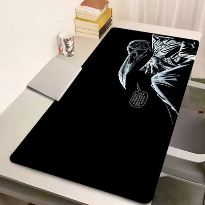 Marvel Moon Knight Mouse Pad Computer Black And White Gaming Mousepad Large Gamer Accessories Keyboard Rug Laptop Anime Desk Mat