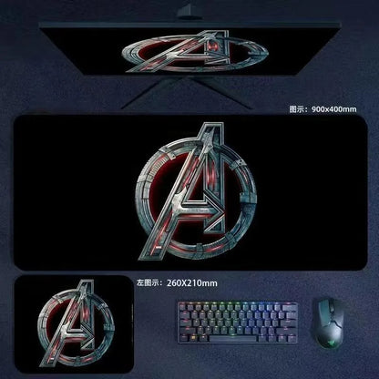 Mouse Pad the Avengers Iron Man Captain America Thor Hulk Ant-Man Black Widow Extra-Large Thickened Computer Keyboard Desk 90*40