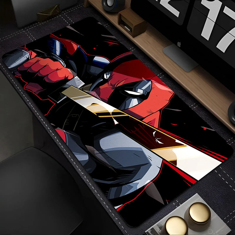 Marvel Deadpool Anime Mouse Pad Office PC Gamer Cabinet Mouse Mat Laptop 900x400 Keyboard Mousepad Extended Desk Mat Cool Carpet
