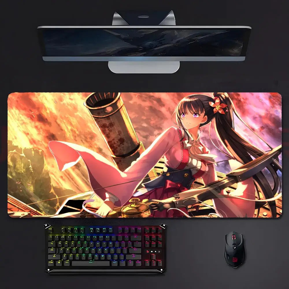 K-KABANERI OF THE IRON FORTRESS Anime Action Mouse Pad Mousepad Large Gaming LockEdge Thickened PC Table Desk Mat