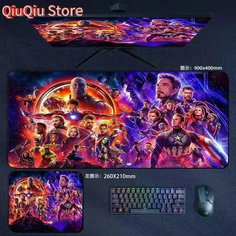 Mouse Pad the Avengers Iron Man Captain America Thor Hulk Ant-Man Black Widow Extra-Large Thickened Computer Keyboard Desk 90*40