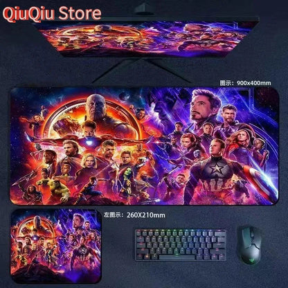 Mouse Pad the Avengers Iron Man Captain America Thor Hulk Ant-Man Black Widow Extra-Large Thickened Computer Keyboard Desk 90*40
