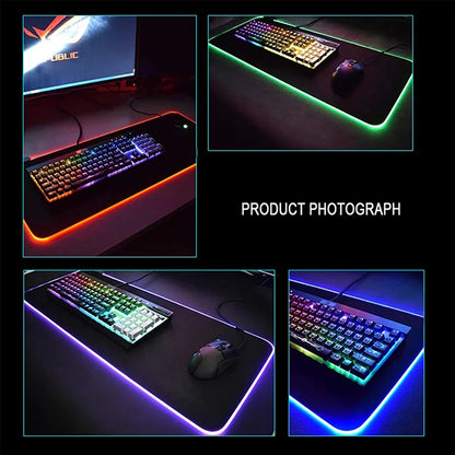 Superhero Spider Man Venon Mouse Pad RGB Gaming Mouse Pad Desk Mat HD Gamer Large LED Light XXL MousePads