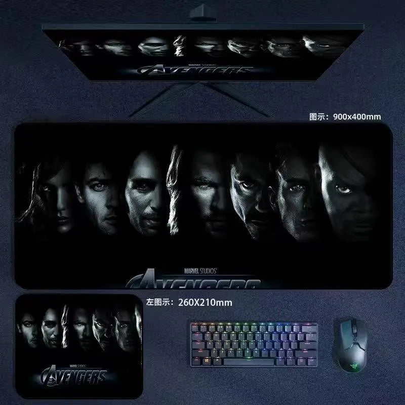 Mouse Pad the Avengers Iron Man Captain America Thor Hulk Ant-Man Black Widow Extra-Large Thickened Computer Keyboard Desk 90*40