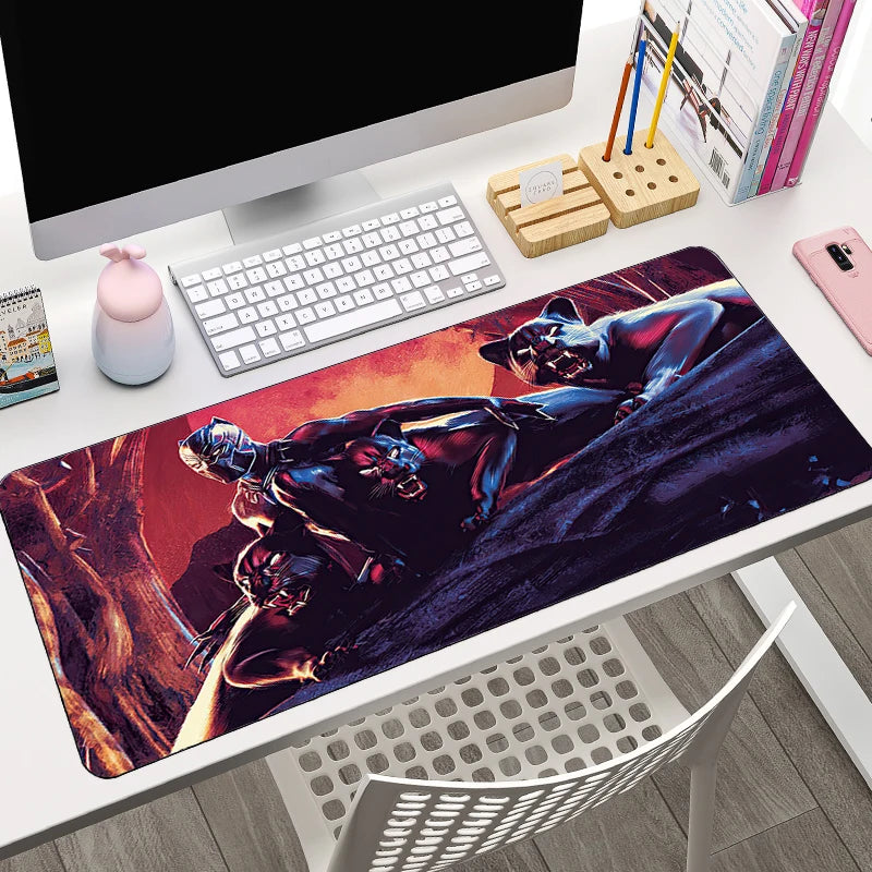 Marvel XXL Mouse Pad Laptop Black Panther Gaming Keyboard Pad PC Accessories Gamer Cabinet Desk Mat HD Anime Mousepad New Carpet