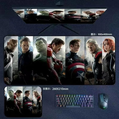 Mouse Pad the Avengers Iron Man Captain America Thor Hulk Ant-Man Black Widow Extra-Large Thickened Computer Keyboard Desk 90*40