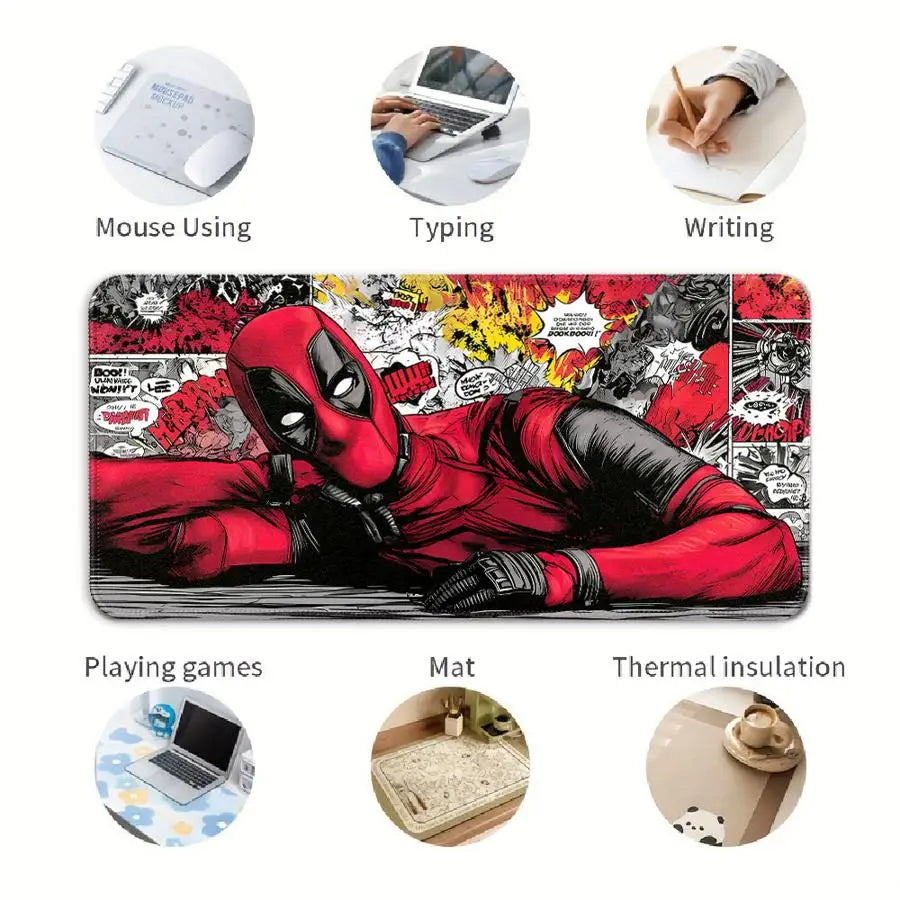 Funny Deadpool Marvel overlock Mouse Pad office Pad Desk accessories Computer Laptop Pad Keyboard Mouse Pad Game Console Pad