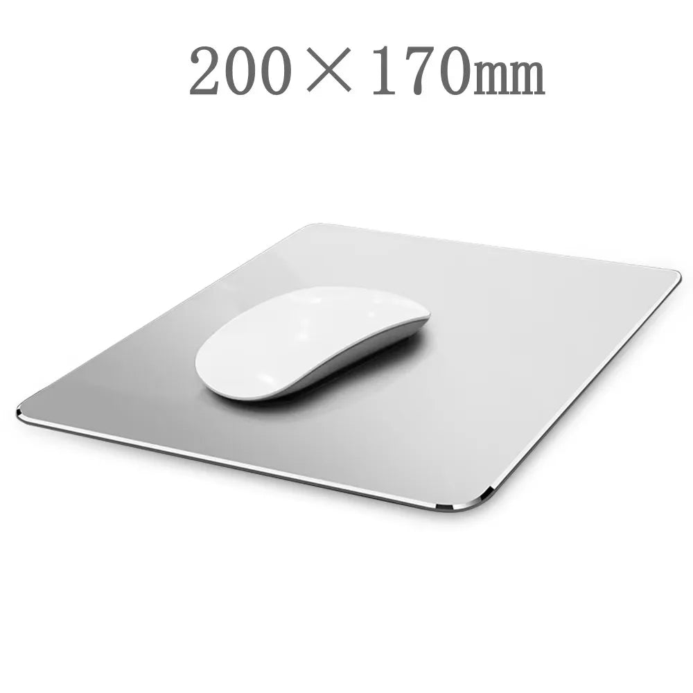 Metal Aluminum Mouse Pad Mat Hard Smooth Magic Thin Mousead Double Side Waterproof Fast and Accurate Control for Office Home