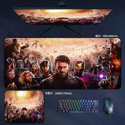 Mouse Pad the Avengers Iron Man Captain America Thor Hulk Ant-Man Black Widow Extra-Large Thickened Computer Keyboard Desk 90*40