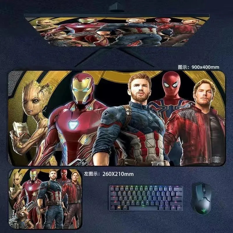 Mouse Pad the Avengers Iron Man Captain America Thor Hulk Ant-Man Black Widow Extra-Large Thickened Computer Keyboard Desk 90*40