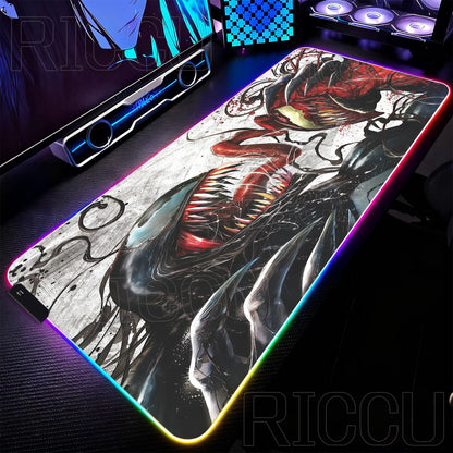 RGB 1000x500MM Marvel Large Mouse Pad Venom Computer Game PC Accessories LED expand Desk Mat Non Slip Printing Keyboard MousePad